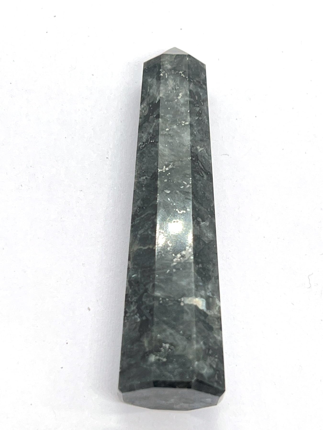 WholesaleGemShop 3 Inch Gemstones LARVIKITE Obelisk Tower Jumbo Facet Aura Rock Crystal Natural Polished Earth Wand Spirit