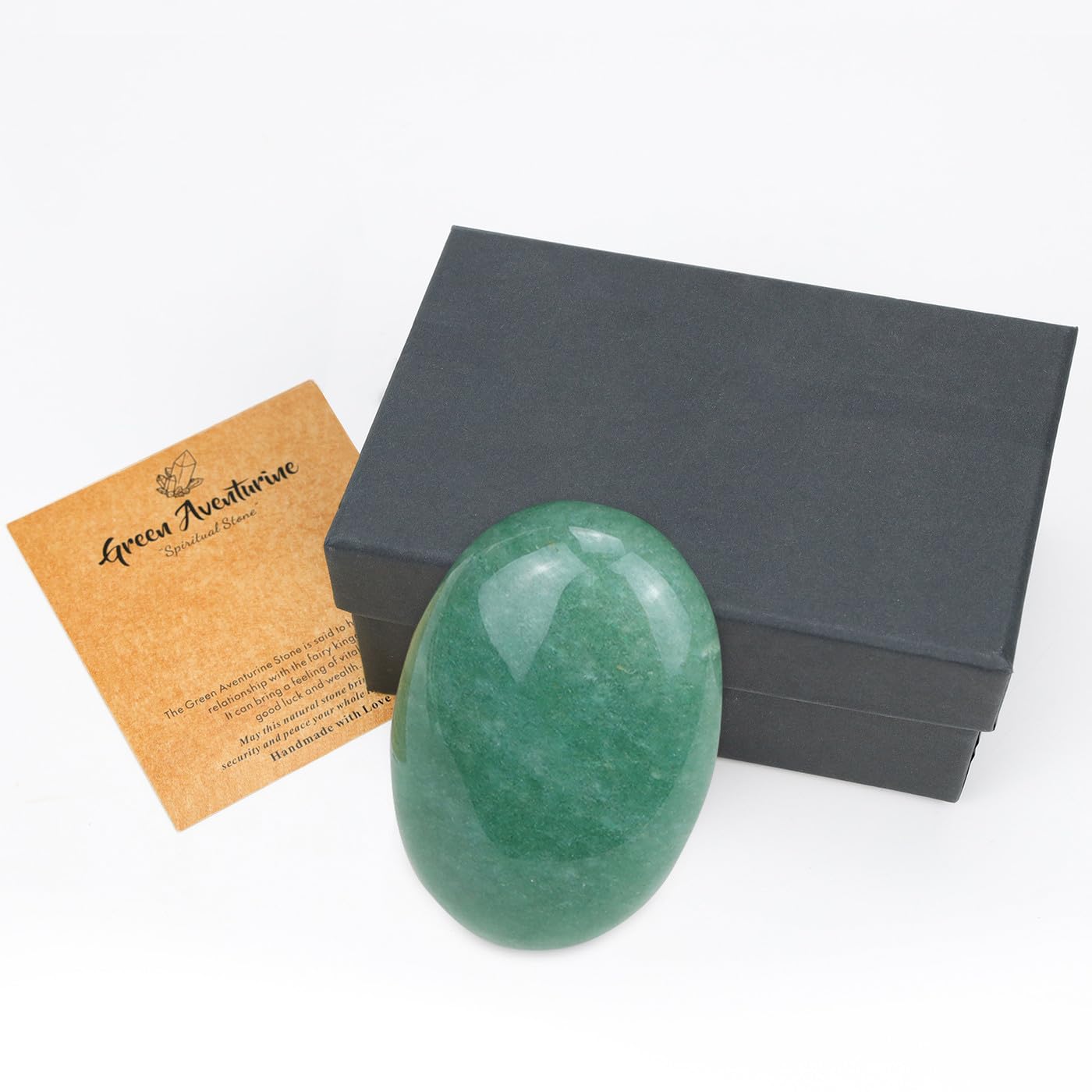 MAIBAOTA 2.4" Large Green Aventurine Crystal Stone Polished Palm Stone Healing Crystals 0.7" Thick Natural Reiki Gemstone Worry Stone Energy Balancing Anxiety Stress Relief Meditation 1 Pc