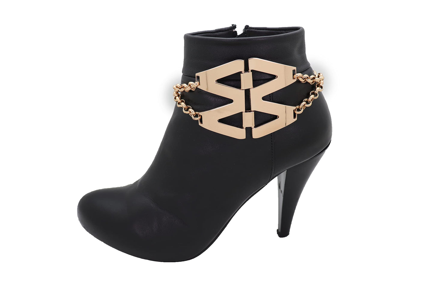 Women Boot Bracelet Gold Metal Chain Shoe Anklet Western Fashion Jewelry M Wings Charm