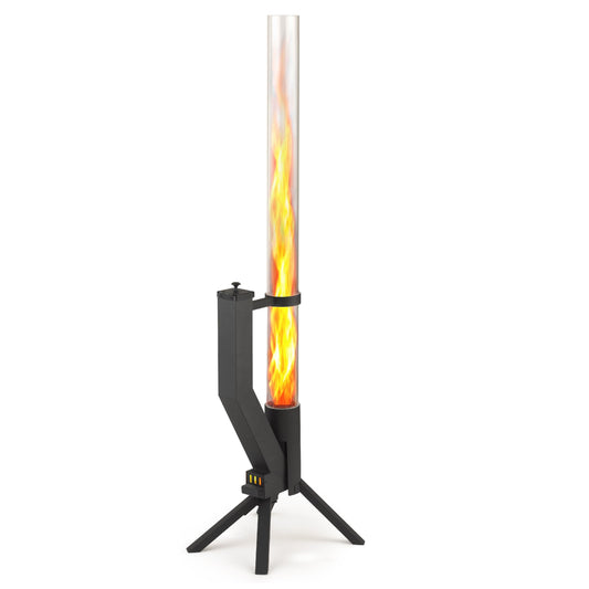 Gardenflare GARDENFLARE Stainless Steel Pellet Stove & Smokeless Firepit, Patio Heater for Ambiance - Wood Fire Pit for Patio, Fire Tube, Outside Backyard Bonfire & Outdoor Fireplace
