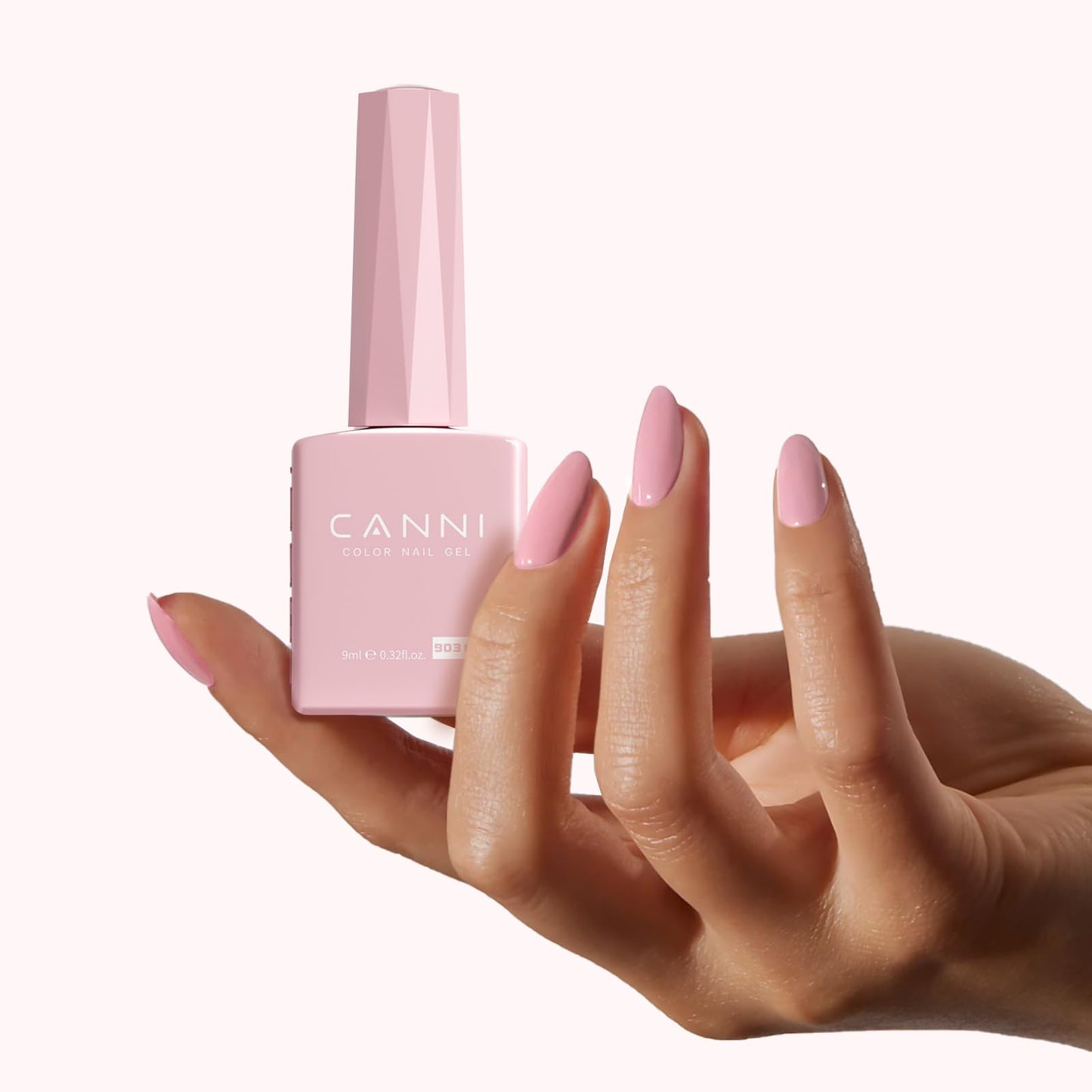 CANNI Light Pink Gel Nail Polish, 1Pcs Baby Pink Gel Polish Soft Pale Pink Color Nail Polish Gel High Gloss Soak Off U V Gel Nail French Nail Manicure Salon DIY