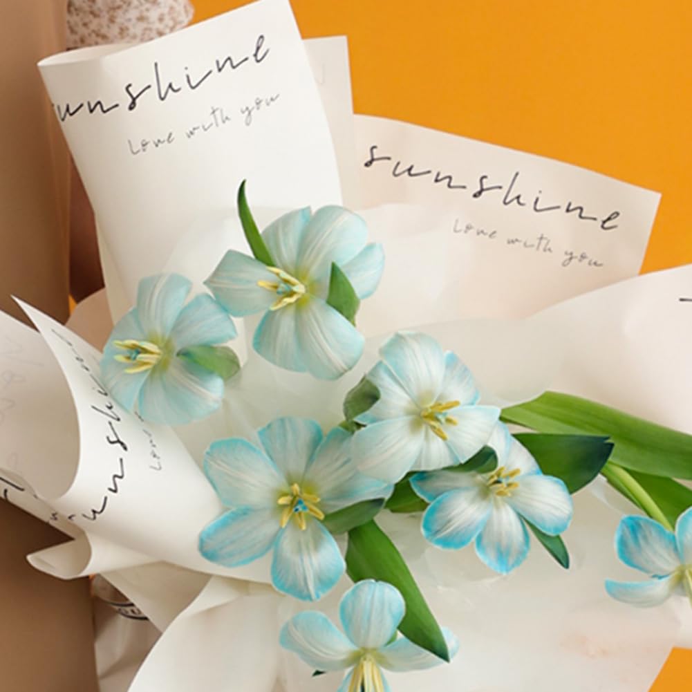 PENINSULA LOVE 20 Sheets Waterproof Flower Wrapping Paper Bouquet Packaging Paper 11.8 * 17.7 Inch Floral Wrap Gift Florist Supplies for Wedding Birthday DIY