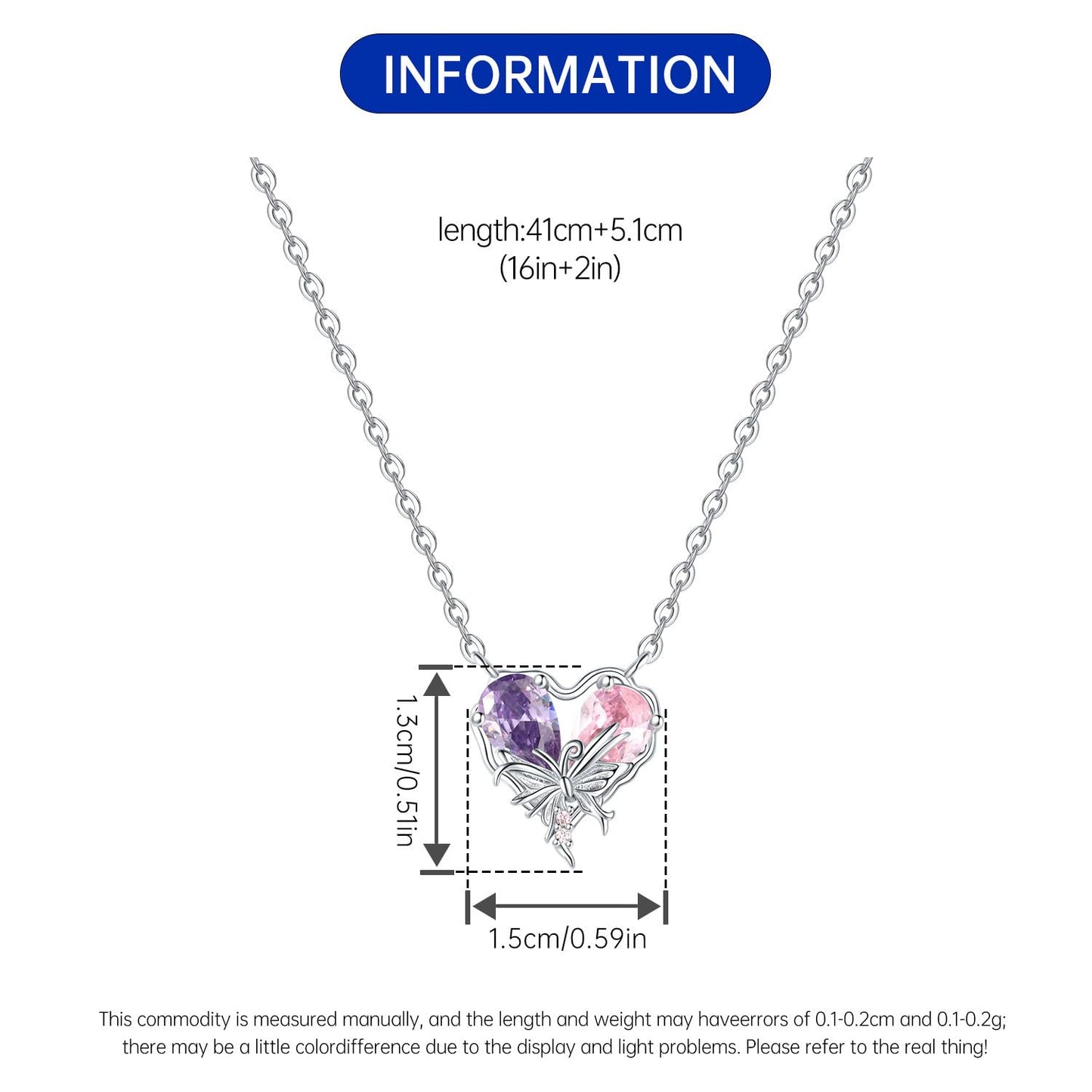 MISEFF 925 Sterling Silver Fashion Pendant Necklace for Women，Fashion Jewelry, 18K Gold Plated， Advanced Retro Series Link Chains ，Basic Multifunctional Accessories Suitable for Multiple Occasions and Daily Wear (Butterfly Love Necklace)