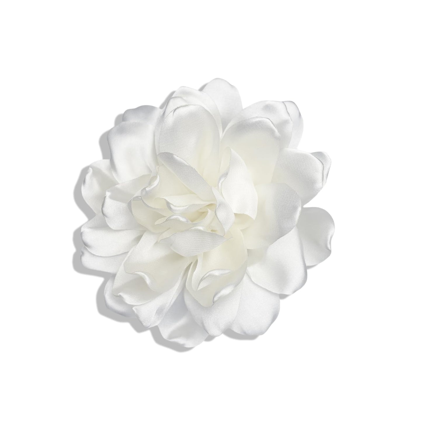 Elegant Large Cloth Flower Brooches Big Camellia Flower Pin for Women Dainty Cloth Fabric Rose Brooches Dress Skirt Scarf Hat Pins Clothing Decoration Accessories (white)