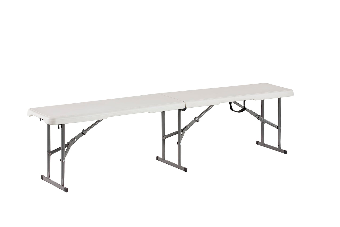 New Home Era Plastic Folding Bench - Portable Bench Used for Indoor, Outdoor, Picnic, Party, Camping, Dining Seat, Garden Soccer Multipurpose Entertaining Activities, White (1, White, 6 Feet)