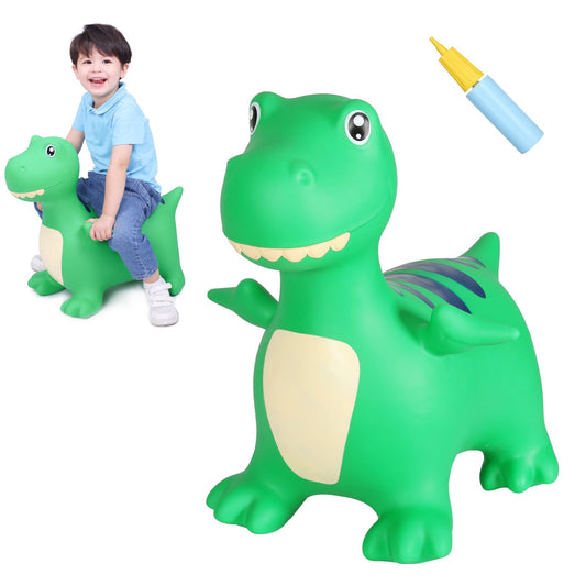 INPANY Bouncy Horse, Dinosaur Hopper Toys for 2 Year Old Boy, Toddlers Bouncing Animal, Inflatable Hopping Buddies for Kids, Ride on Rubber Bouncer, Indoor Outdoor Birthday Gifts Toy for 3 4 Yr Girl