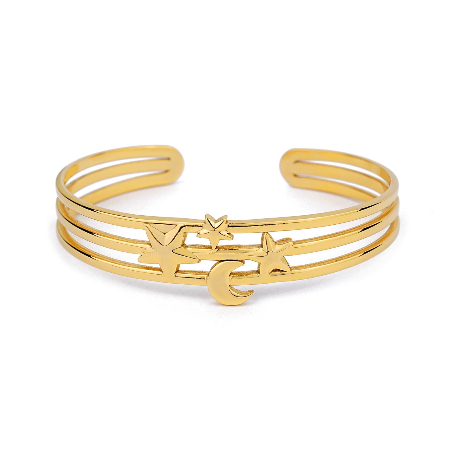 TaYolnFaSo 18K Real Gold Plated Open Cuff Bangle Bracelet for Women Adjustable Chunky Gold Bracelet Personalized Wide Wrist Cuff Bangle Bracelet Jewelry Gift for Women