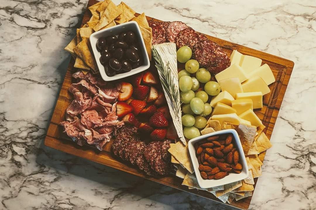Latitude Board®- Original Chilled Charcuterie Board with a Built in Ice Pack and Thermal Carrier Bag Set. Premium Handcrafted Teak Wood Serving Tray. 15inx11.5inx 2in. Cold Charcuterie Transport
