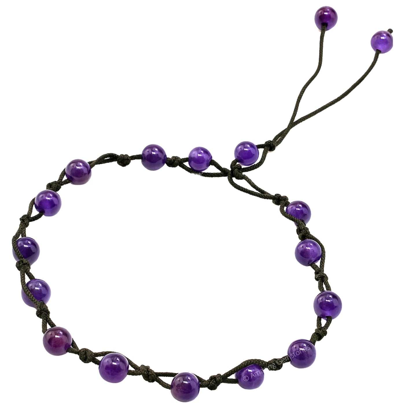 Amazing Gemstone Amethyst Anklet Ankle Bracelets for Women - Waterproof Beaded Healing Crystal Anklets, Plus Size Chakra Gemstone Bead Anklet (Stretchy Adjustable - Hand Knotted)