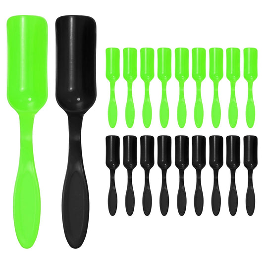 M METERXITY 20-Pack Mini Gardening Shovel Spoon, Plastic Garden Soil Scoops for Cultivation Digging Transplanting/Flower Planting/Plant Succulent, Colorful Small Gardening Tools [Black, Green]