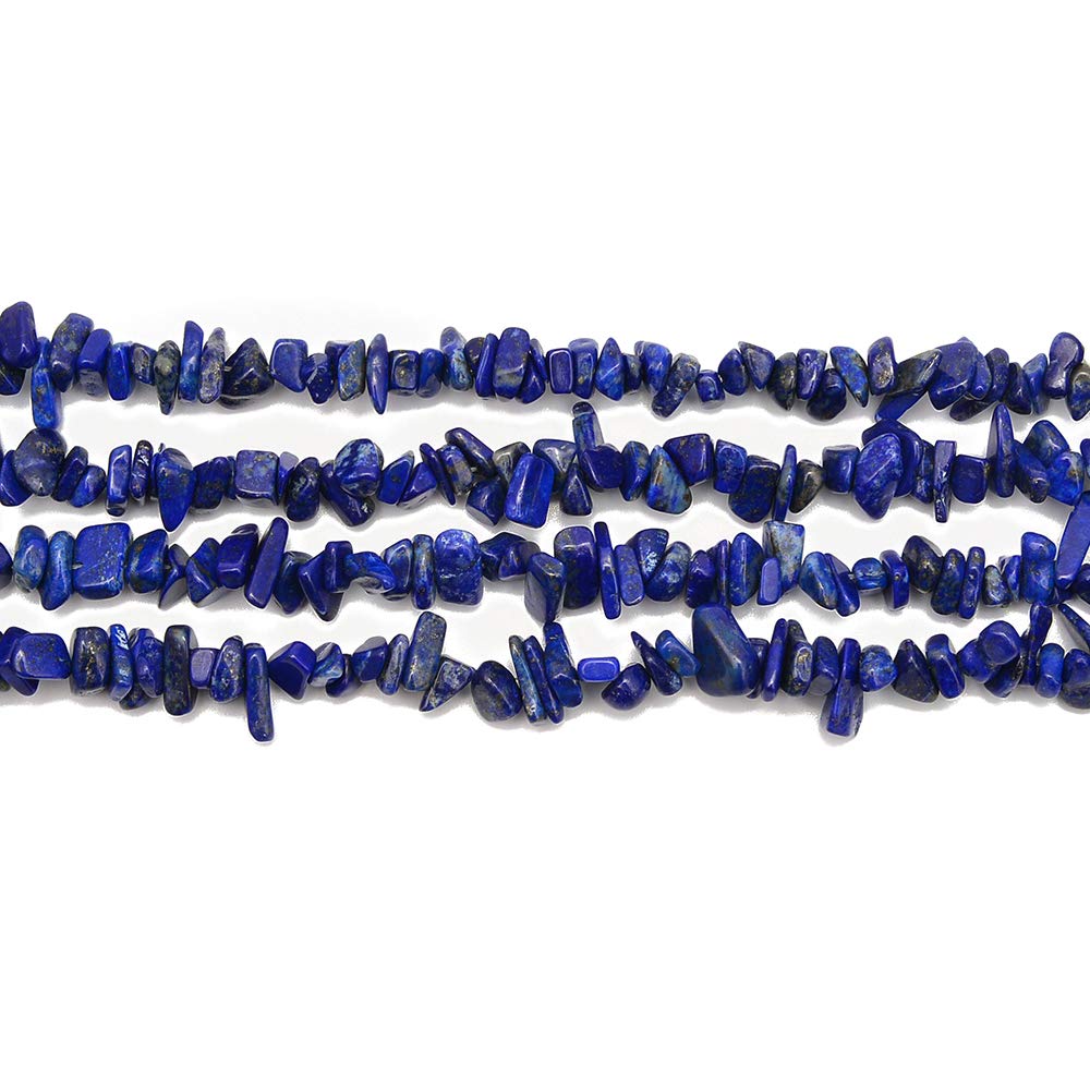 PLTbeads Gemstone Chips Natural Blue Lapis Lazuli 3-5mm Healing Crystals Waist Bracelets Necklace Kit Irregular Stone DIY Crafts Design Jewelry Making Approxi 32 inch