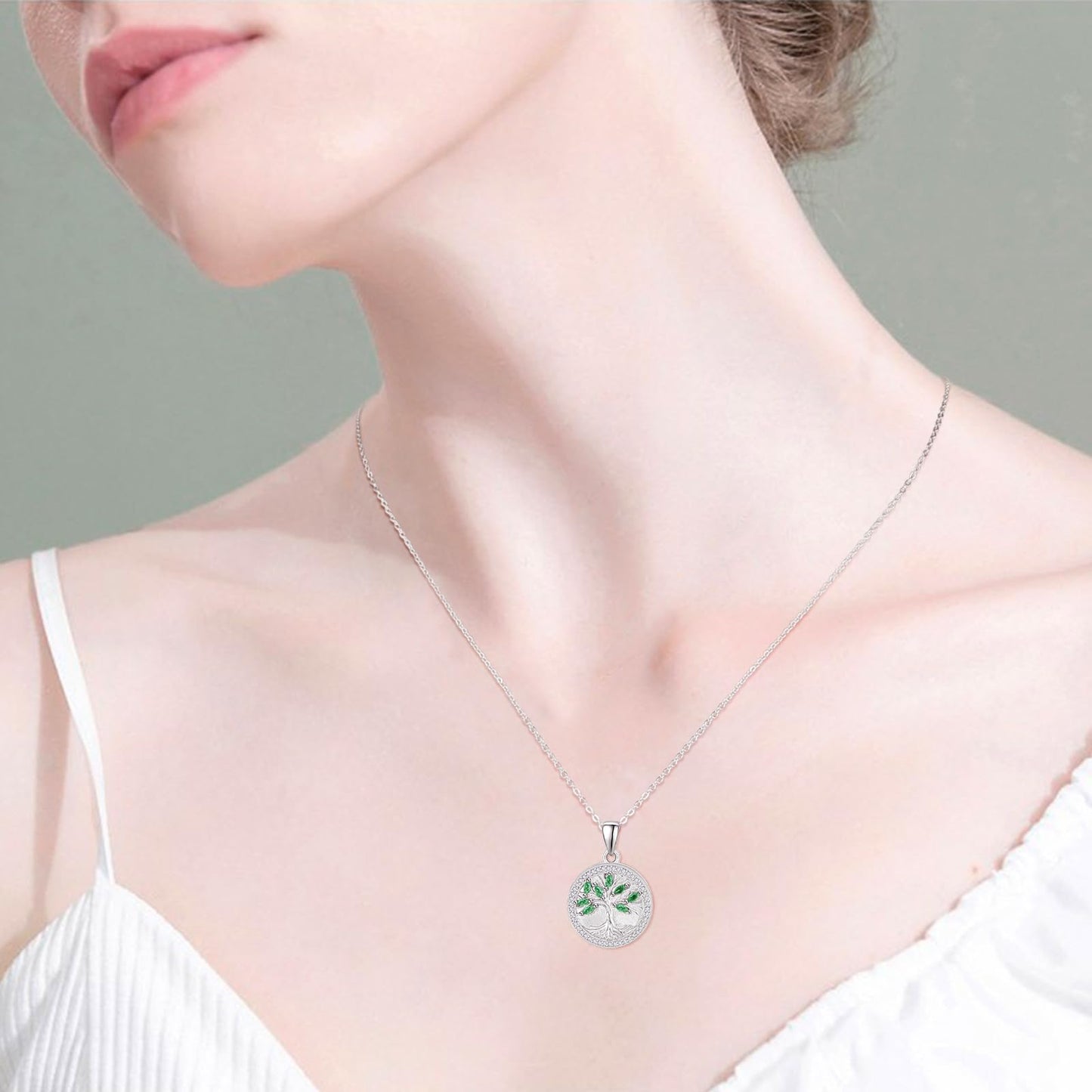 KINGWHYTE Tree of Life Locket Necklace 925 Sterling Silver Family Tree Necklace that Holds Pictures Tree of Life Pendant Christmas Birthday Anniversary Jewelry Gifts for Women