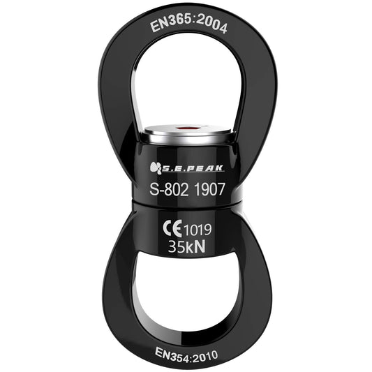 Swing Swivel 35kN Safest Rotational Device, Swing Spinner, Carabiner Swivel, Climbing Rope Swivels for Children’s Web Tree Swing Setting, Aerial Dance, Hanging Hammock by PROND (A - Black)