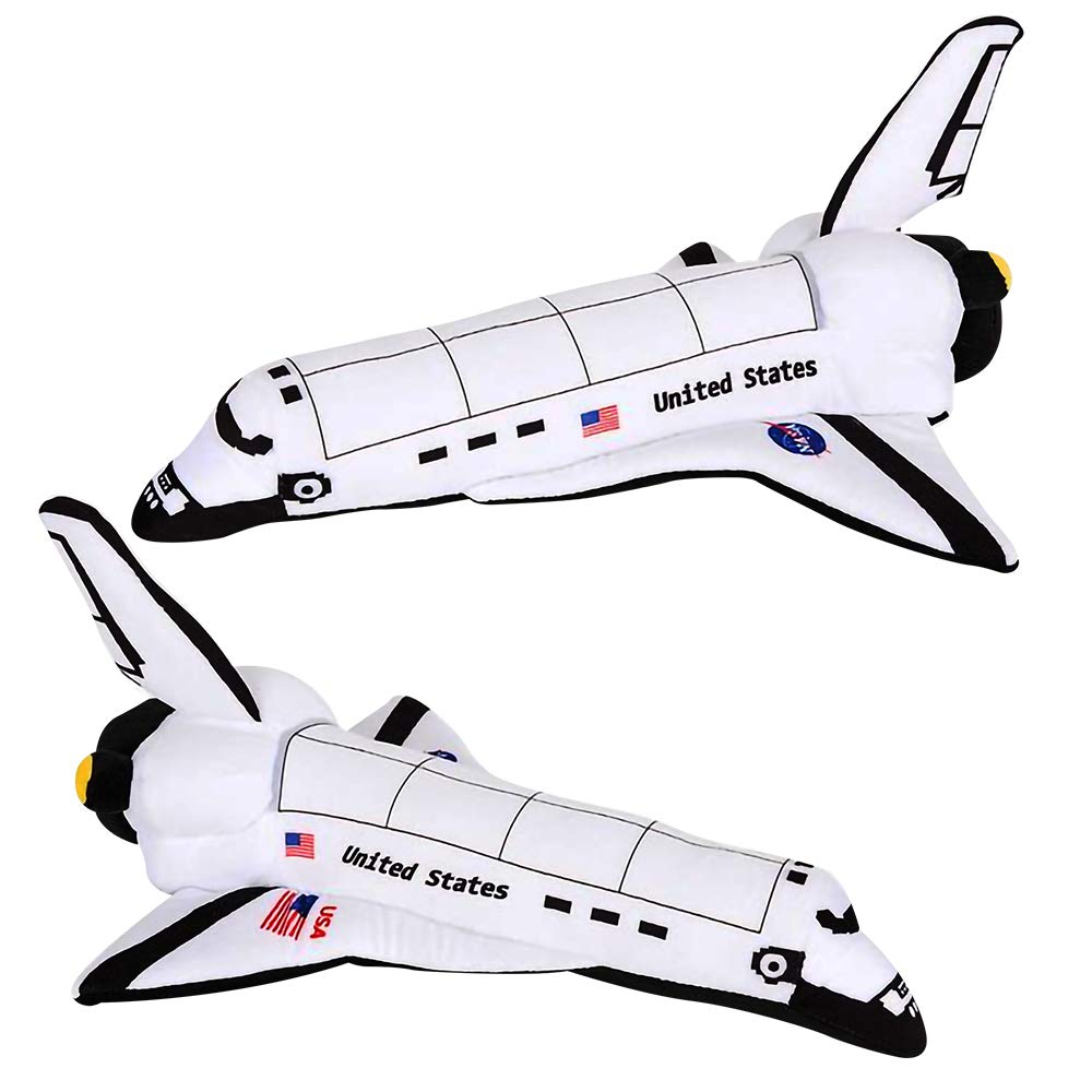 ArtCreativity Stuffed Space Shuttle - 14" Soft Cuddly Astronaut Toy for Kids, Easter Basket Stuffer, Birthday Gift