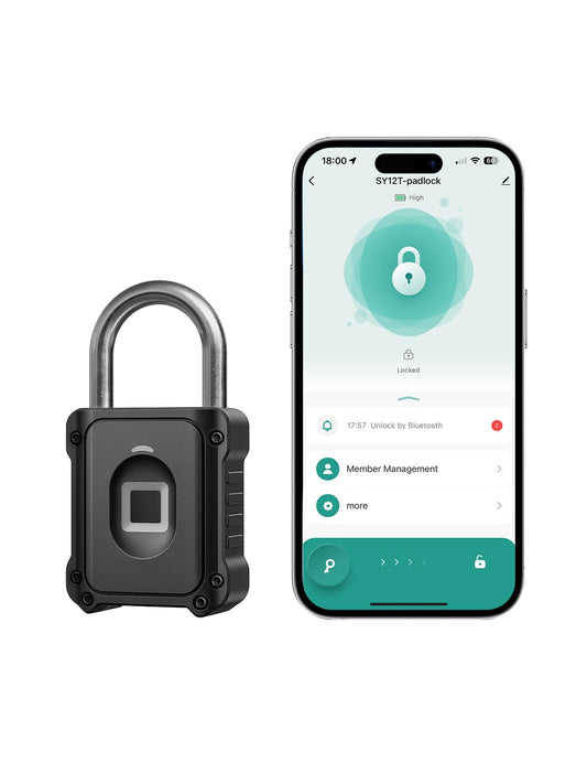 NexusLab Fingerprint Padlock, Smart Biometric Locker Lock with Bluetooth TUYA App Control, IP67 Waterproof Gym Lock, Keyless Combination Lock Alternative for School Locker, Sports & Outdoor Gates
