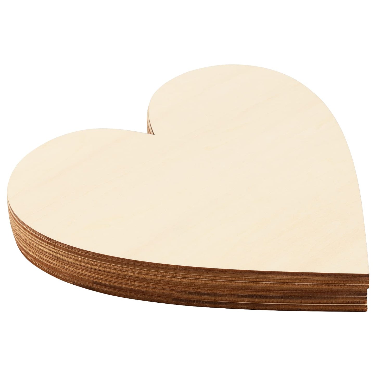 HOIGON 30 PCS 8 Inch Large Wooden Hearts, 1/8 Inch Thick Unfinished Wood Heart Cutouts, Blank Natural Wooden Heart Shape Slices for DIY Craft Embellishment, Wedding, Valentine, Decor