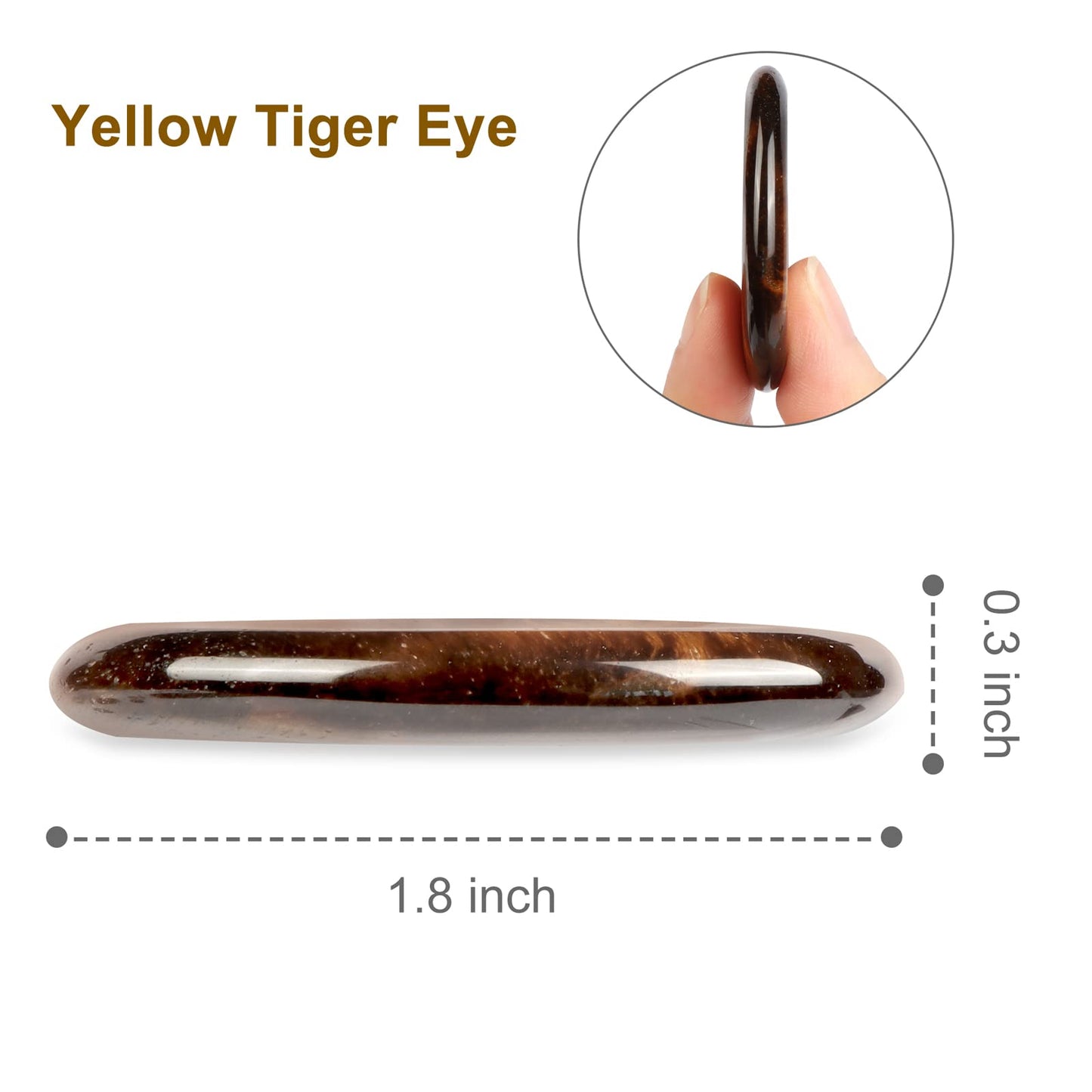 Artistone 1.5" Tiger Eye Crystal Thumb Worry Stone Pocket Palm Stone Healing Crystal for Stress, Meditation Reiki, Calming Stone Gifts