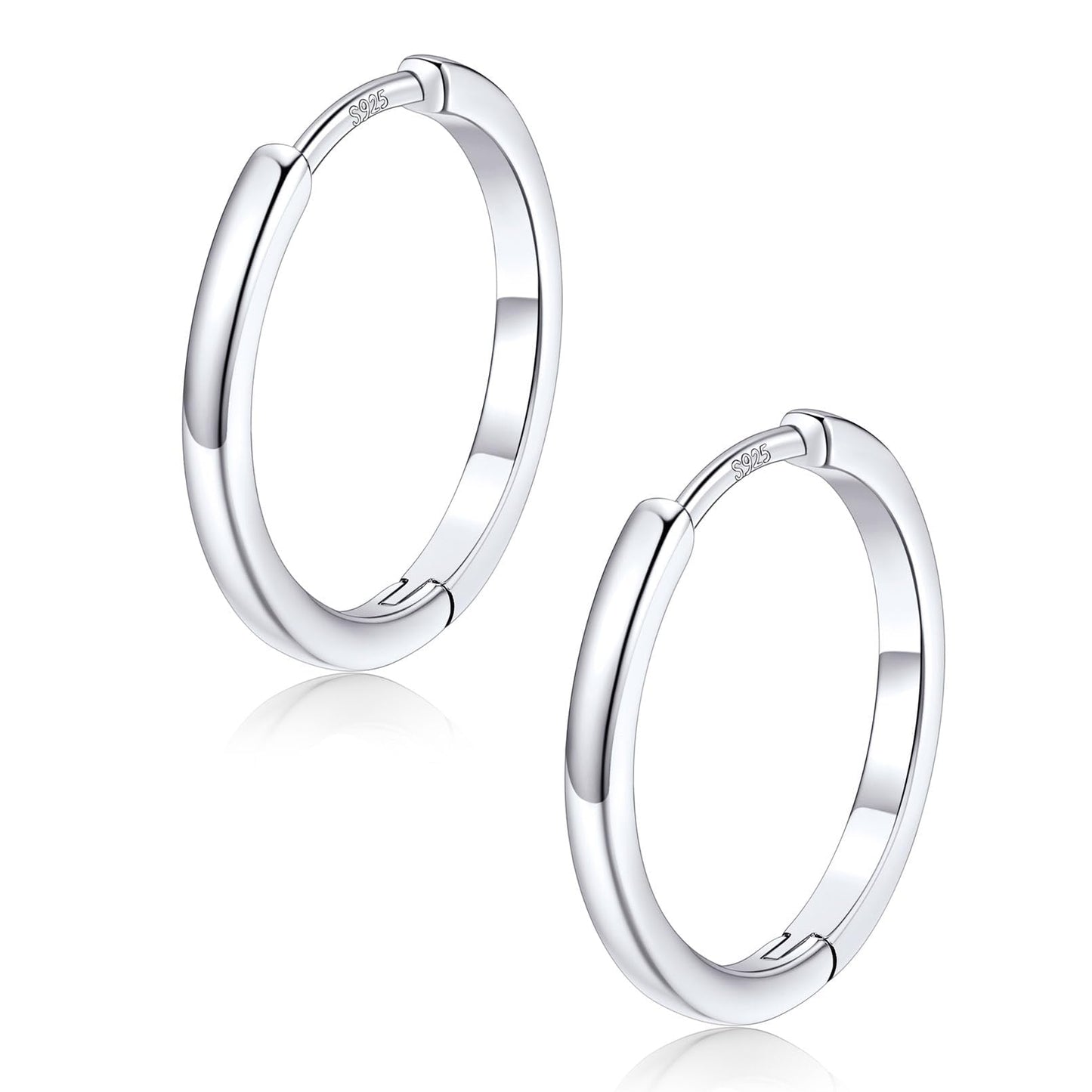 FaithHeart Hoop Earrings for Women, Silver Hypoallergenic Huggie Hoop Earrings, Small Cartilage Earrings for Women 16mm, Send Gift Box