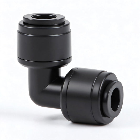 Copadri Quick Connect 1/4" Drip Irrigation Elbow Fitting: 32 Pieces Push to Fit Drip Line 90 Degree Elbow Parts for 1/4-Inch Tubing Leak Free Dripline Hose Connectors for Garden Lawn Sprinkler System