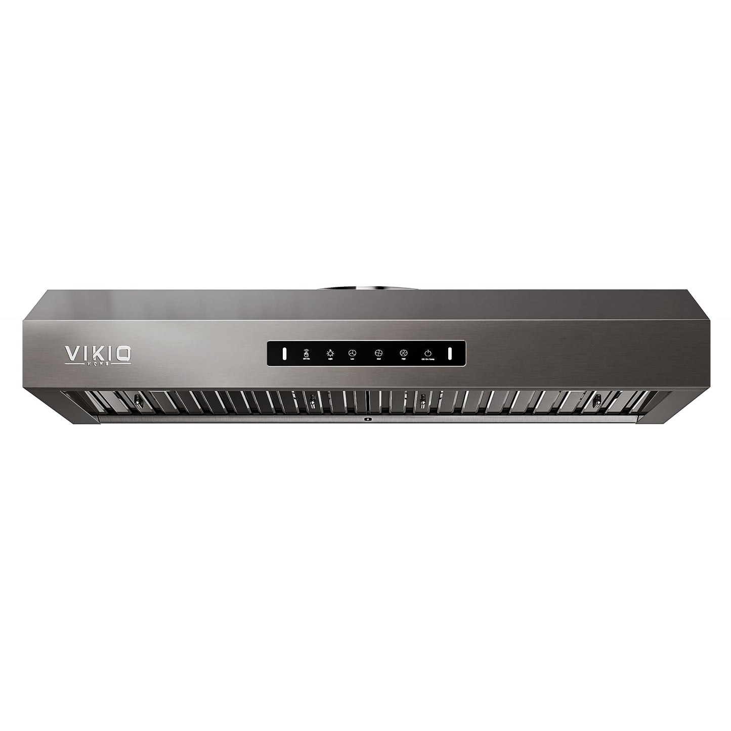 VIKIO HOME 30 inch Range Hood Stainless Steel(PVD), Black Stove Hood with 1200 CFM with 1.5 Sones Quiet,3 Speed Exhaust Fan Hood Vents for Kitchen,Under Cabinet Range Hood with GU10 LED Lights