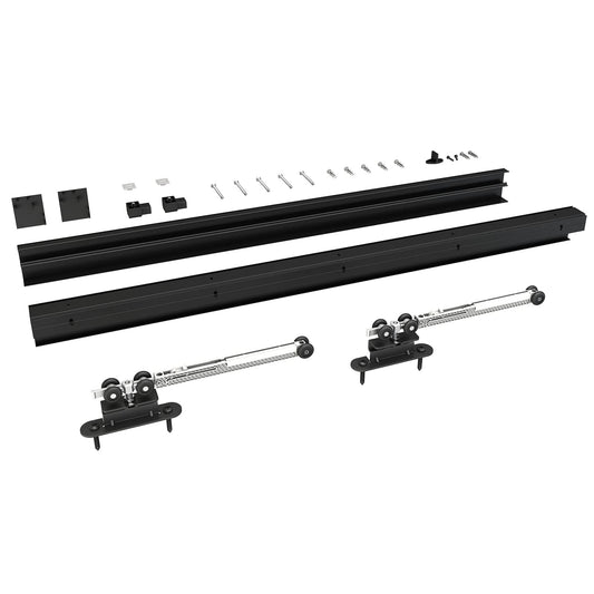 JUBEST 6FT Sliding Barn Door Hardware Track Kit, Aluminium Alloy Box Rail Wall Mount Barn Door Hardware,for Interior Wooden Door