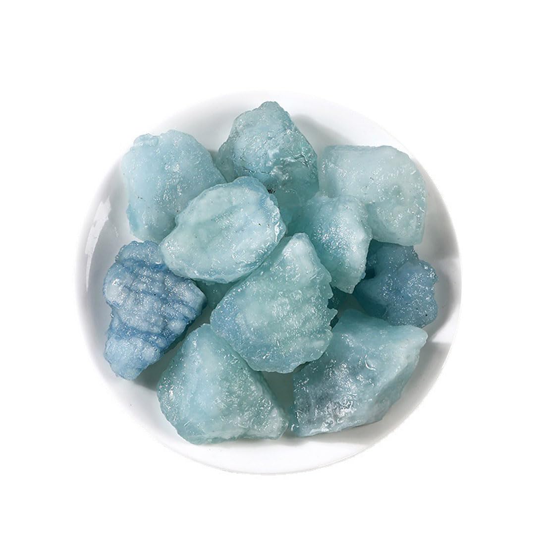 Aquamarine Raw Crystals, Large 1.25-2.0" Healing Crystals Natural Rough Stones Crystal for Tumbling, Cabbing, Fountain Rocks, Decoration, Polishing, Wire Wrapping, Wicca & Reiki