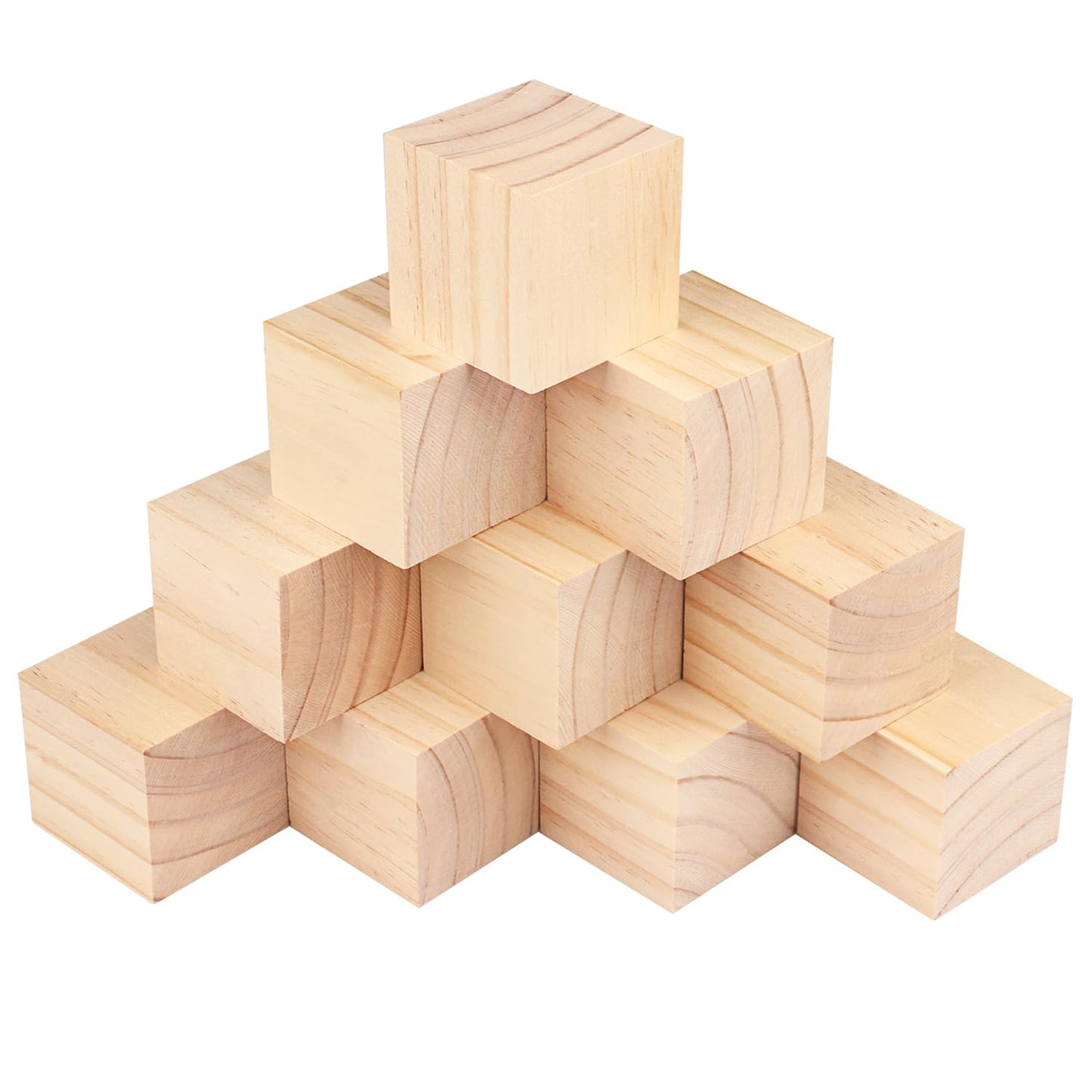 GNIEMCKIN 10 Packs Wooden Blocks for Crafts, 3.15 Inch Pine Wood Cubes, Wooden Cubes for Paint, Stamp, Decorate, DIY Projects and Personalized Gifts