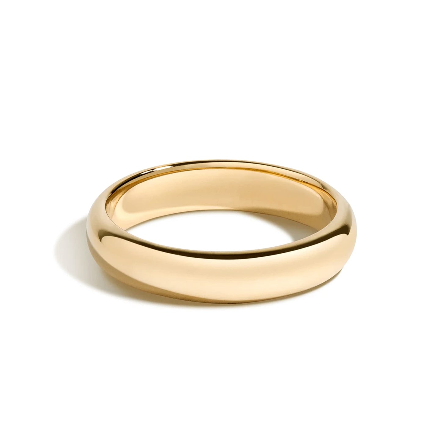 Tioneer Jewelry | Sterling Silver Plain Dome Wedding Band | Wedding Band for Women & Men | Sterling Silver Jewelry, Gold, 4mm, Size 8