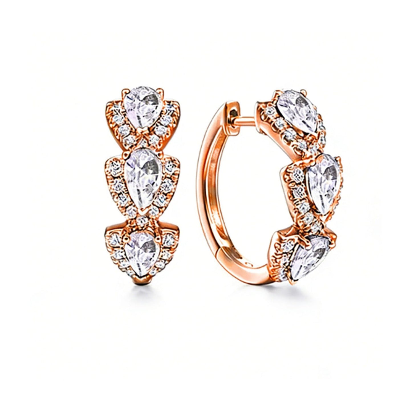 Histone Lymphatic Earring For Women, Lovefinity™ Honorable Joy Halolux Lymphvity Magnetotherapy Germanium Earrings Hoop Jewelry Gifts (Hoop-Rose Gold)