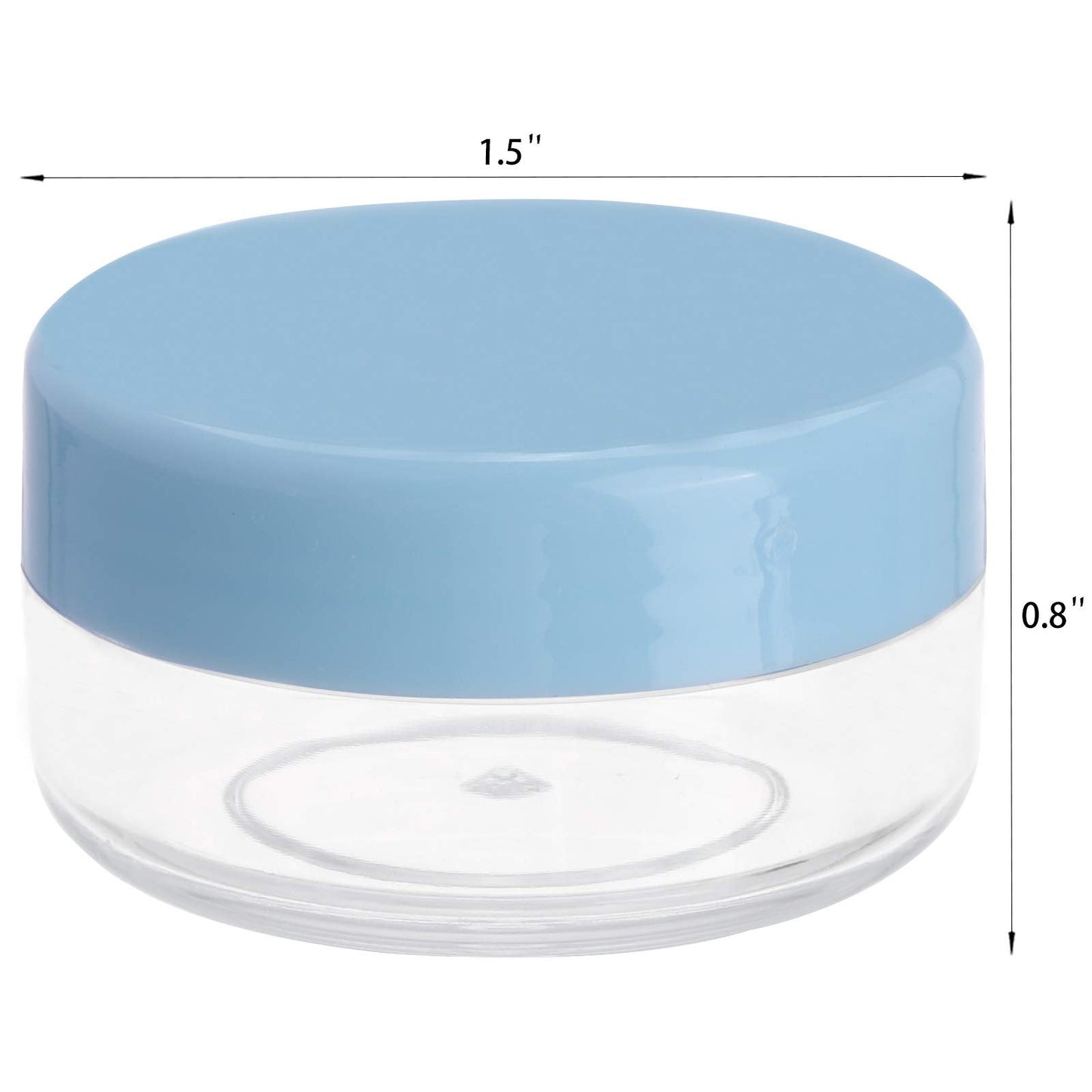 100 Count 10g Small Sample Containers with Lids and 10 Pcs Mask Spatula, Refillable Cosmetic Jars Plastic Makeup Containers Lip Scrub Containers for Beauty Products - Blue