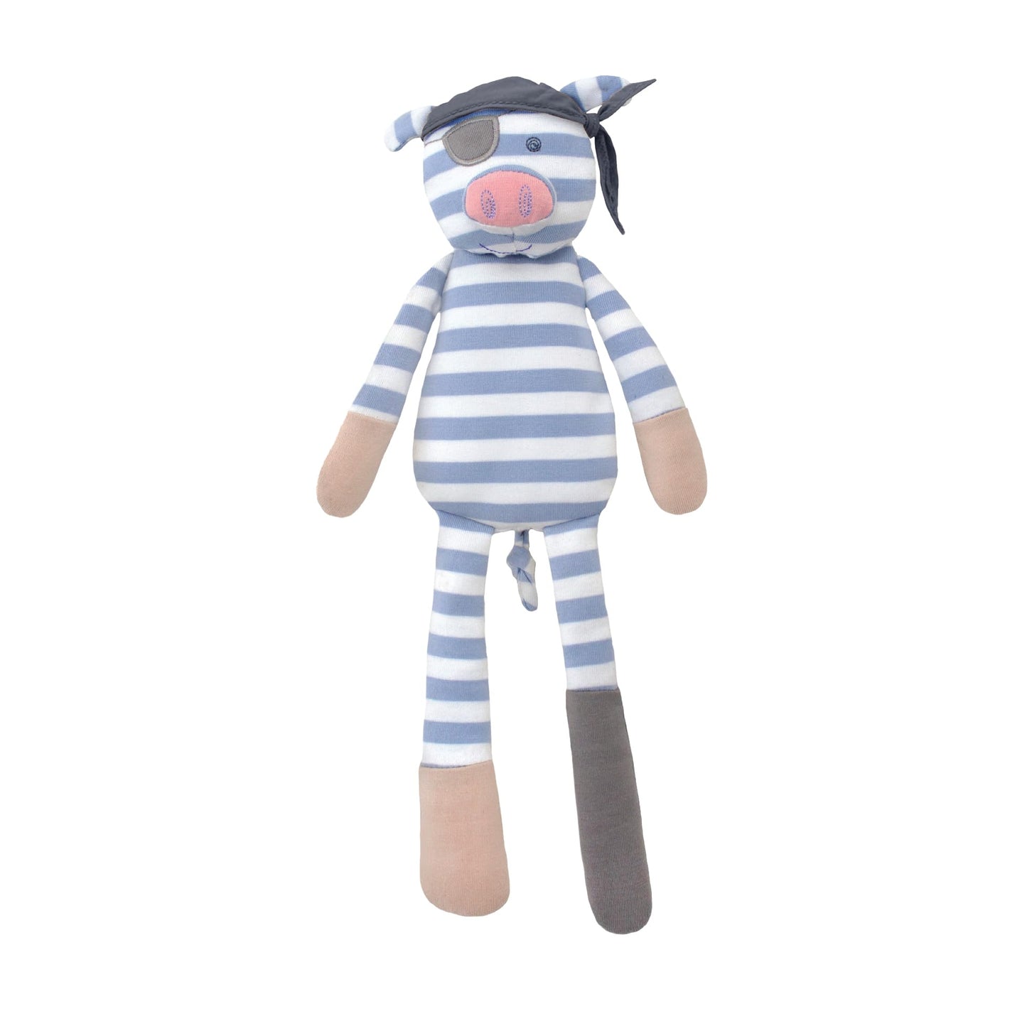 Organic Farm Buddies Apple Park Pirate Pig Plush Baby Toy for Newborns, Infants, Toddlers - Hypoallergenic, 100% Organic Cotton