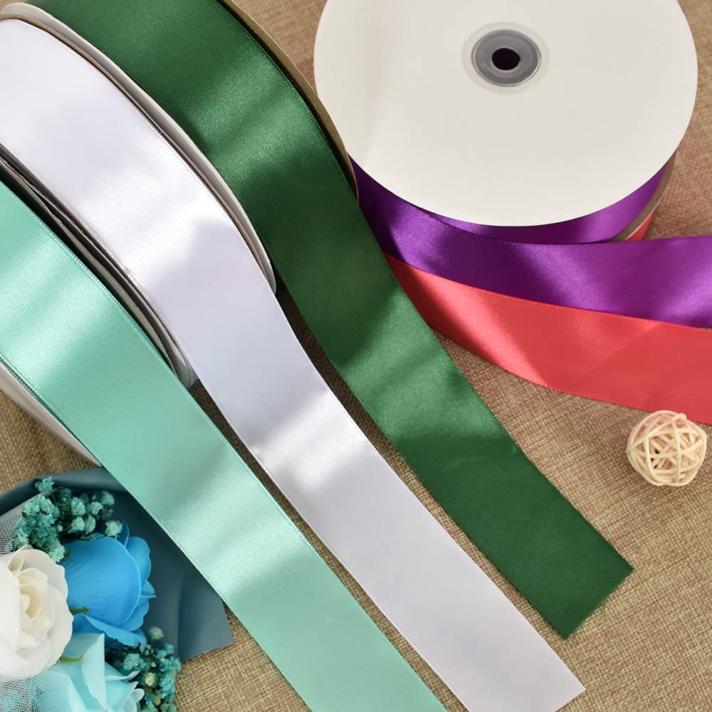 TONIFUL 1-1/2 Inch (40mm) x 100 Yards Turquoise Blue Wide Satin Ribbon Solid Fabric Ribbon for Gift Wrapping Chair Sash Valentine's Day Wedding Birthday Party Decoration Hair Floral Craft Sewing