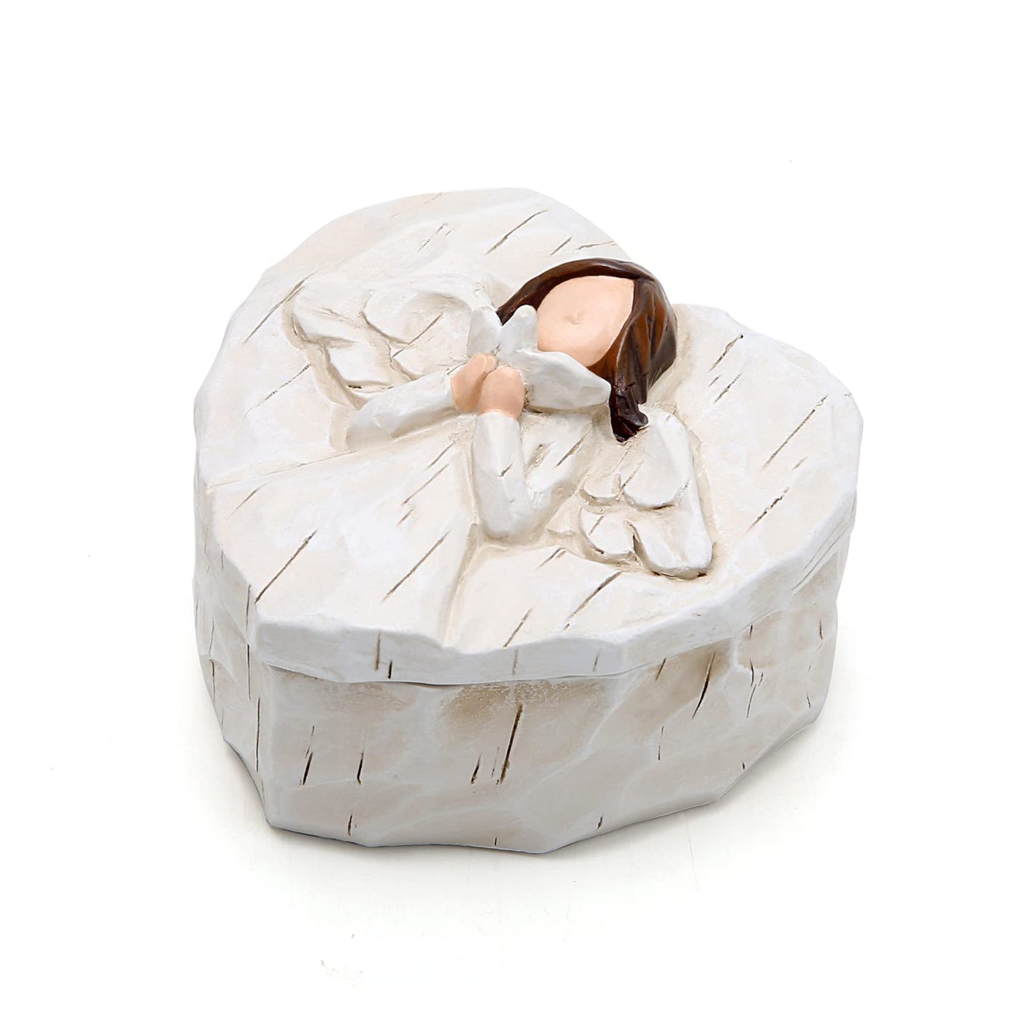 Hodao Angle Figurines Keepsake Box Decorations For Home Living Room Table Sculpted Hand-Painted Memorial Keepsake Box Love And Peace Gifts Jewelry Decor Birthday Gifts For Mom, Grandma