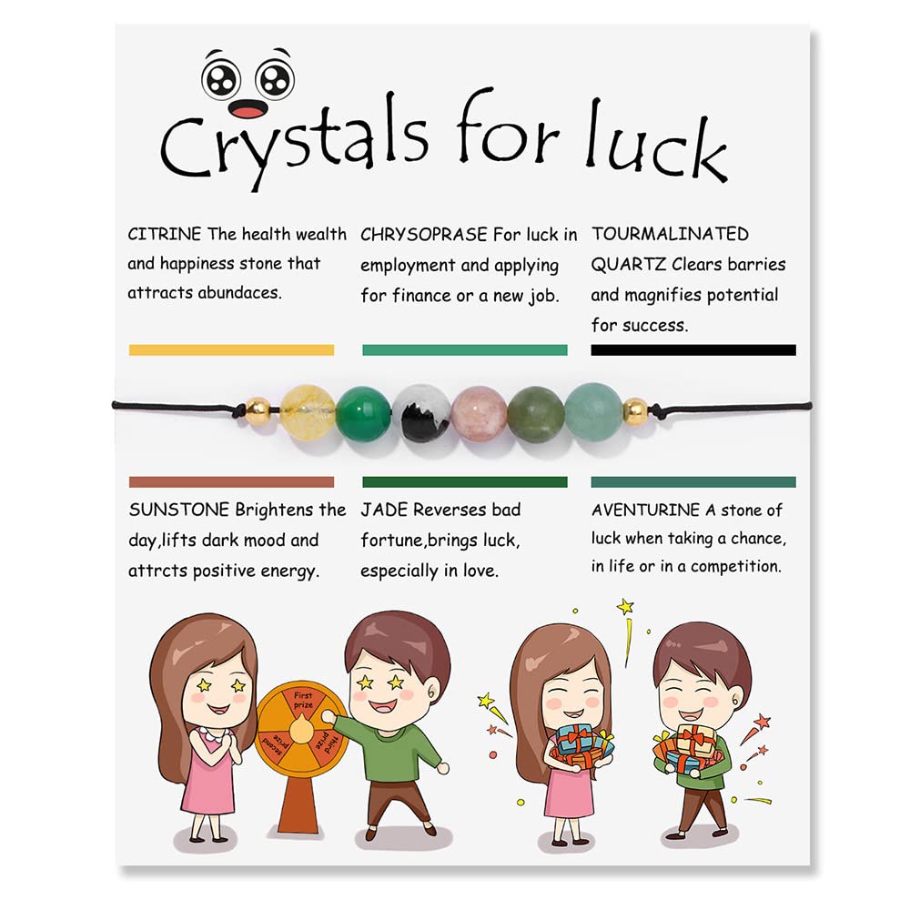 Fuqimanman2020 6mm Spiritual Crystal 7 Chakra Stretch Bracelet Natural Stone Healing with Meaning Cards Quartz Amethyst Reiki Beaded for Women Men for Anxiety Relief Jewelry-Anxiety