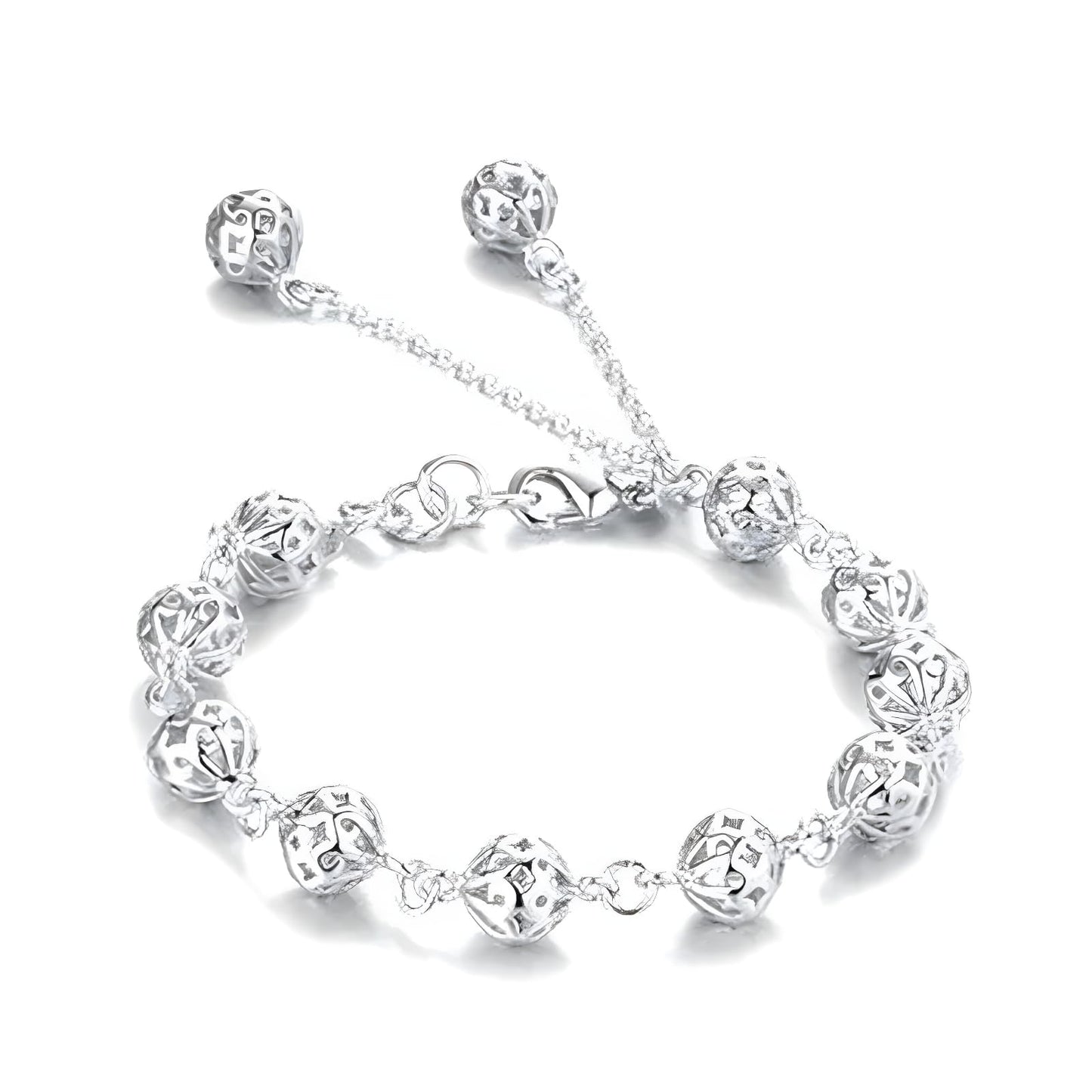 OSIRIDEH2 Bell Bracelet 925 Sterling Silver Bells Sounds Bead Chain Bracelet for Women Wedding Engagement Party Jewelry Jingling Bracelets (bracelet) (bell bracelet-1)