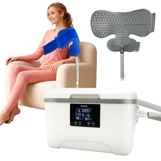 Cold Therapy Machine with Programmable Timer, Portable Ice Machine for Shoulder After Surgery,Shoulder Replacement Recovery System,Cryotherapy Pain Relief w/Compression Pad