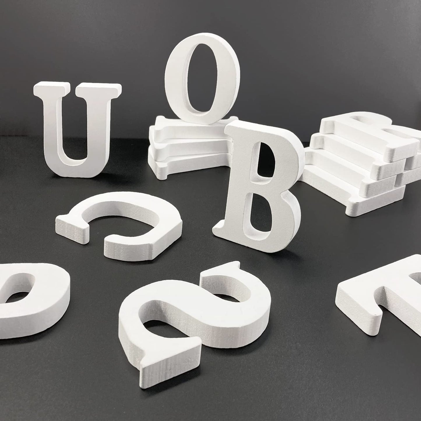 4 Inch Wood Letters, Unfinished Wooden Letters for Crafts, White Marquee Alphabet Letters for Wedding Birthday Party (Letter A)
