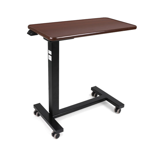 Vaunn Medical Electric Overbed Table Bedside Height Adjustable Table with Wheels (Electric-Powered, Hospital and Home Use)