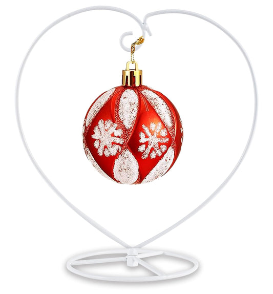 Maibloln Ornament Display Stand Hanger Rack Hook Chrismas Ornament Party Decoration Holder Air Plant Flower Pot Hanging Terrarium Home Office Decoration(White-Love)