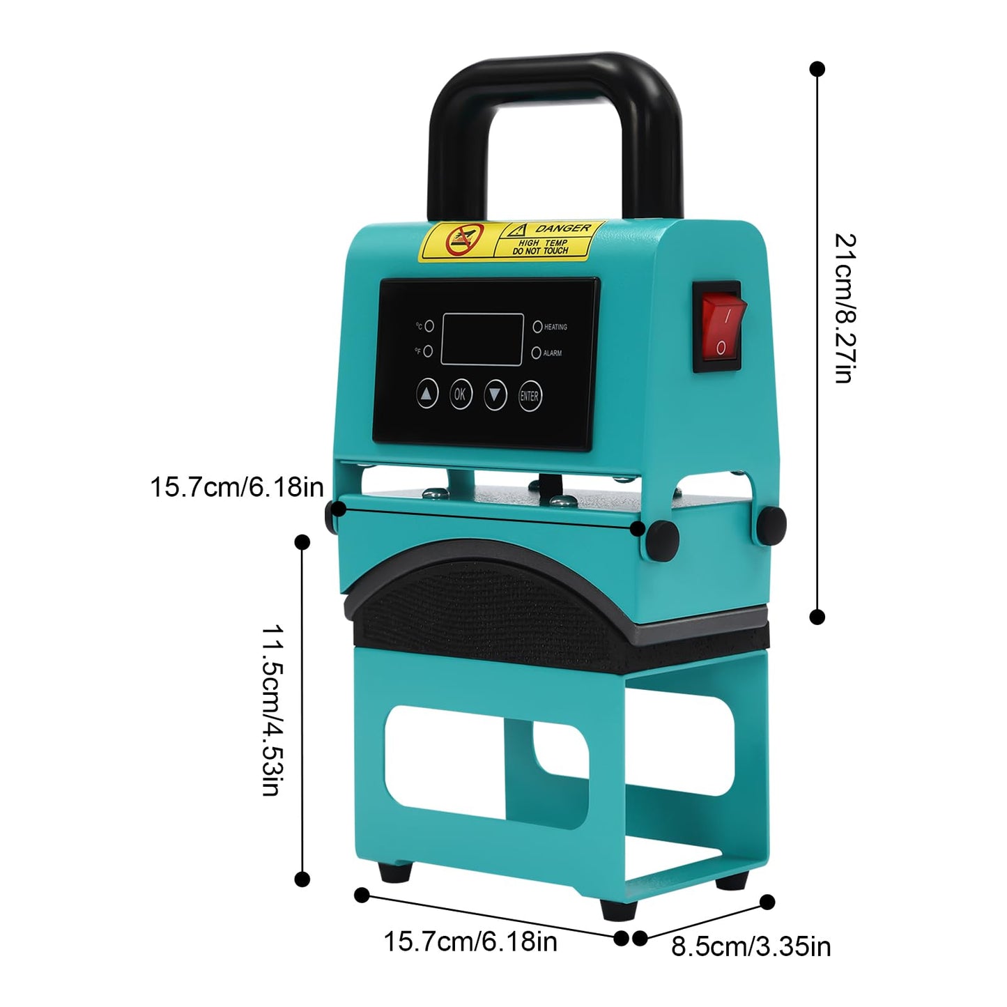 Hat Heat Press Machine 350W Power Press Industrial Digital Sublimation Heat Press Machine Multifunctional Professional Semi-Automatic Heat Press Transfer Machine for Cap T-Shirt Pillowcase