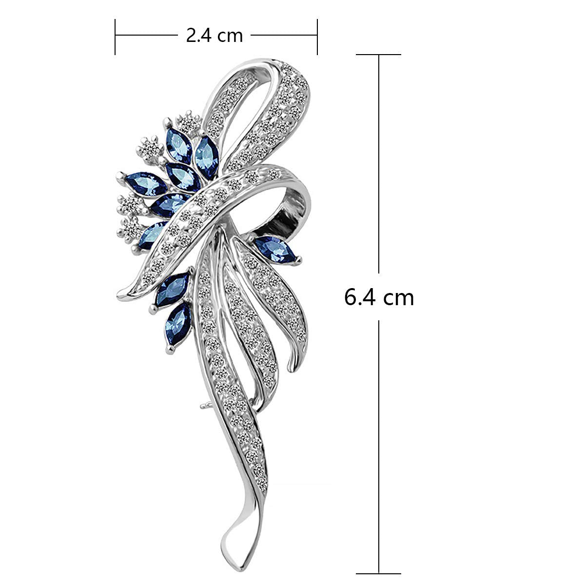 Merdia Created Crystal Brooch Fancy Vintage Style Flower Brooch Pin for Women, ladies with Blue/Purple Created Crystal | Vintage Fashion | Brooches and Pins for Women | Silver(3Pcs Blue)