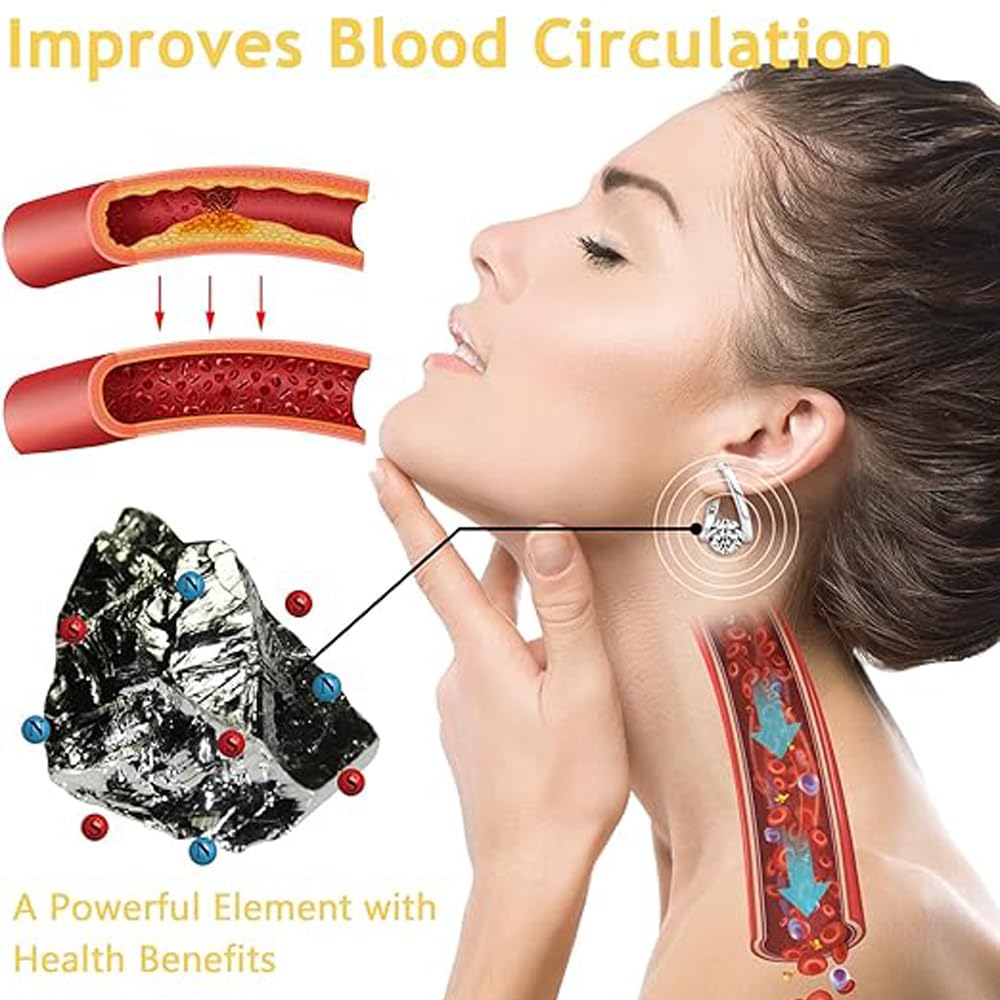 4 Pairs Lymphatic Drainage Slimming Hoop Earrings, Halolux Lymphvity Germanium Earring Acupuncture Therapy Hoop Earrings Fashion Jewelry Gift For Women Men(4PP)
