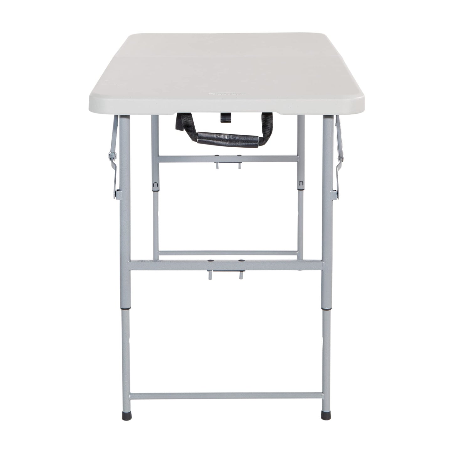 Office Star Resin Multipurpose Rectangle Table, 4-Feet Long, Height Adjustable, Center Folding Table, Light Gray