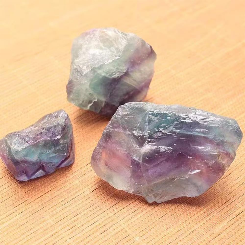 2PCS Natural Raw Stone Healing Crystals Bulk Healing Gemstones for Reiki Tumbling Fountain Rocks Meditation Garden Home Decor (Fluorite)