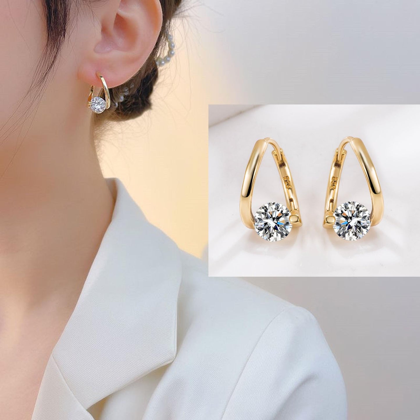 Angyape Halolux Lymphvity Germanium Earrings, Atheniz Halolux Lymphatic Germanium Earrings Lymphatic Drainage Earring Jewelry Gifts for Women（Gold Gold）