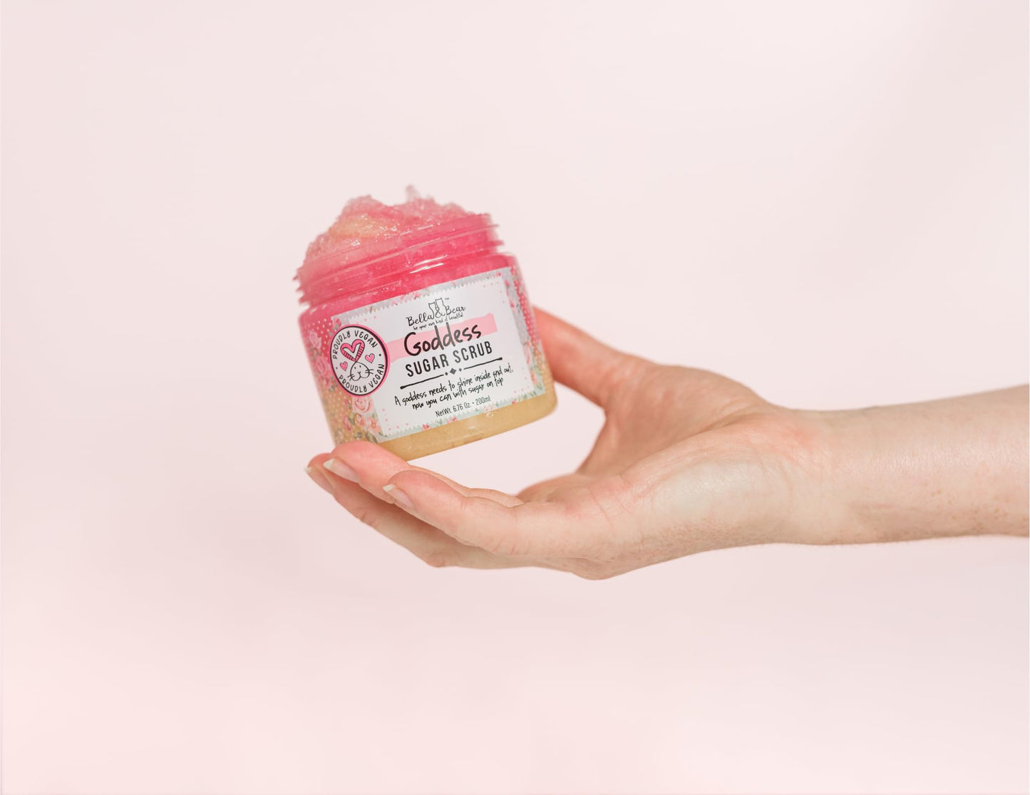 Bella & Bear Goddess Sugar Scrub - 3-in-1 Exfoliator, Body Scrub & Body Wash | Vegan, Cruelty-Free Bliss for Silky Smooth, Radiant Skin