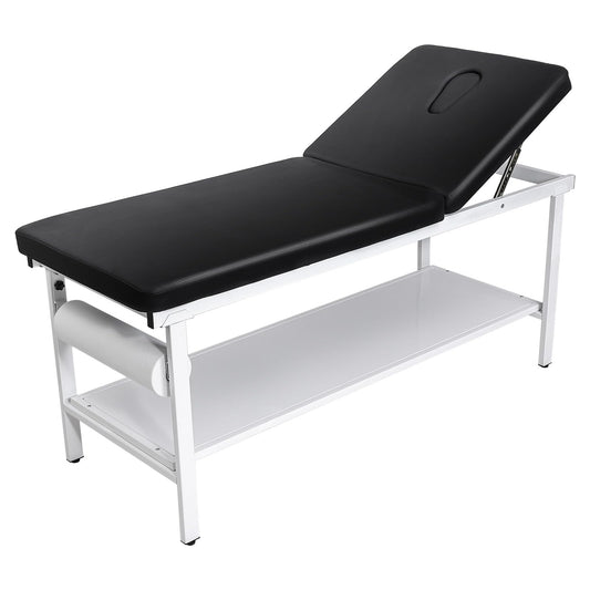 VEVOR Medical Exam Table, 500LBS Loading Medical Examination Bed with 0°–40° Adjustable Backrest, Physical Therapy Exam Table with Storage Shelf & Paper Roll Dispenser for Hospital Clinic Rehab Center