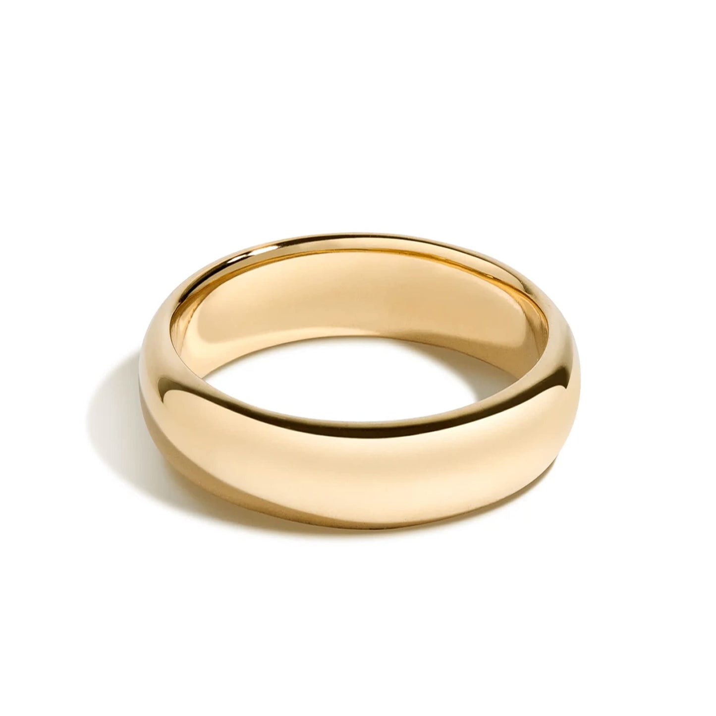 Tioneer Jewelry | Sterling Silver Plain Dome Wedding Band | Wedding Band for Women & Men | Sterling Silver Jewelry, Gold, 6mm, Size 9