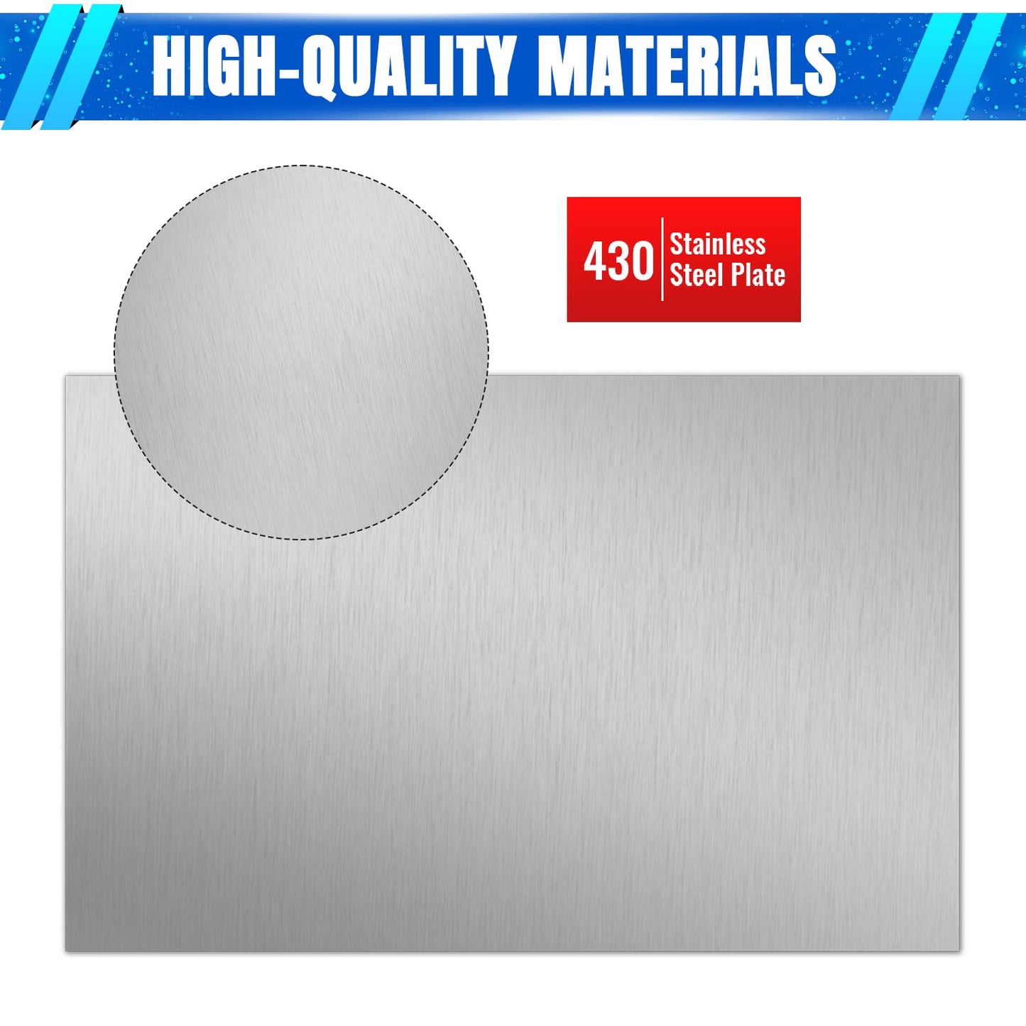 Uxney 0.8mm Stainless Steel Sheet 4x6 Inch, 430 Magnetic Stainless Steel Plate, 20 Gauge Metal Sheet for Wall, DIY, Crafts, Jewelry, Electrical Repair (2 Pack)