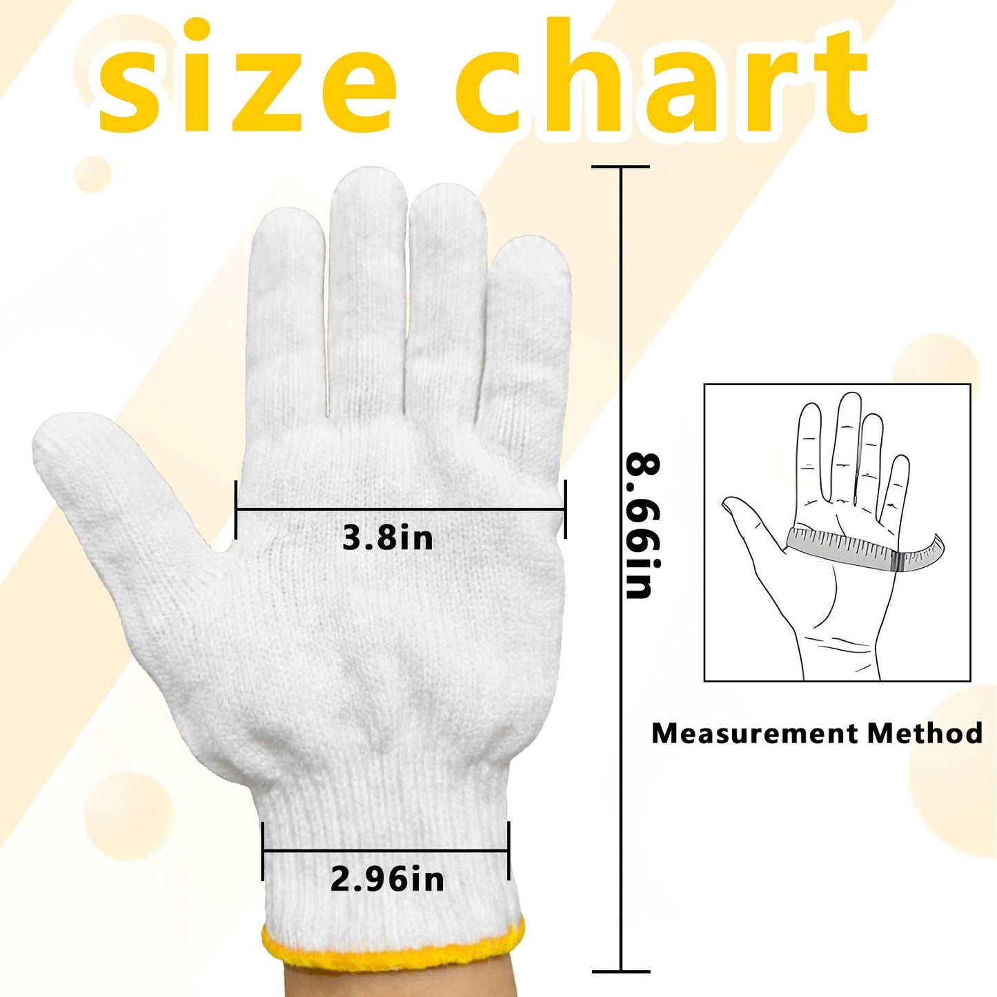 GloveRiant Unisex Cotton Work Gloves - Wear-Resistant, Anti-Slip Knitted Safety Gloves for Construction, Cooking, BBQ and Gardening (12 pairs)